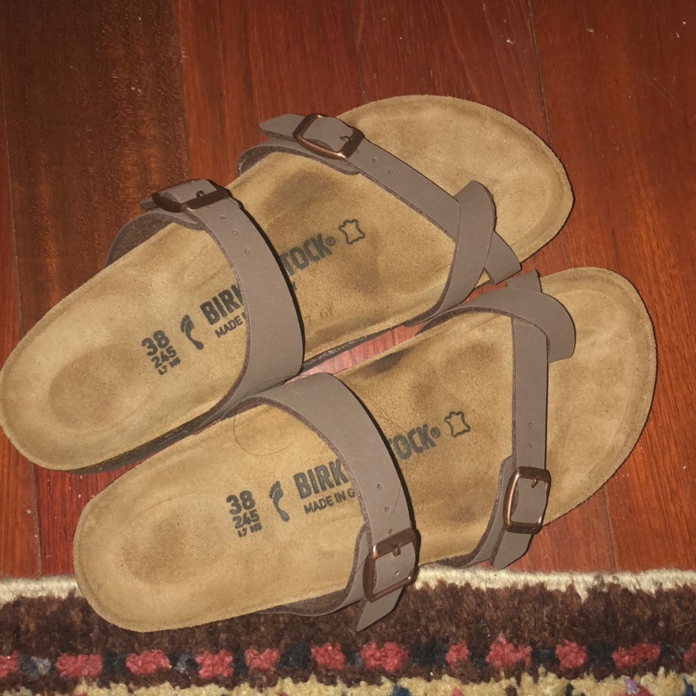 Women’s Birkenstocks double with toe strap, Brown